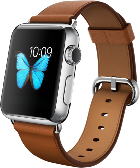 Apple Watch (38 mm) Paslanmaz Çelik Kasa ve Klasik Tokalı Klasik Kahve Kayış