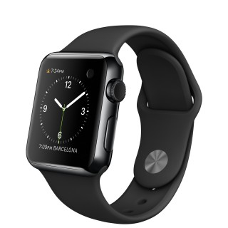 Apple Watch (38 mm) Uzay Siyahı Paslanmaz Çelik Kasa ve Siyah Spor Kordon