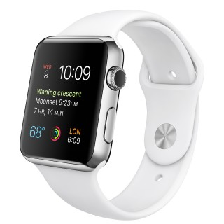 Apple Watch (42 mm) Paslanmaz Çelik Kasa ve Beyaz Spor Kordon