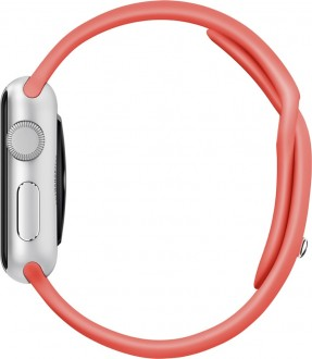 Watch (38 mm) Gümüş Rengi Alüminyum Kasa Pembe Spor Kordon - 2