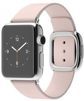 Watch (38 mm) Paslanmaz Çelik Kasa ve Modern Tokalı Açık Pembe Kayış (Medium)