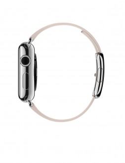 Watch (38 mm) Paslanmaz Çelik Kasa ve Modern Tokalı Açık Pembe Kayış (Small) - 1