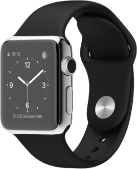 Watch (38 mm) Paslanmaz Çelik Kasa ve Siyah Spor Kordon