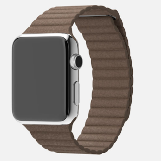 Watch (42 mm) Paslanmaz Çelik Kasa ve Açık Kahverengi Deri Loop - 1