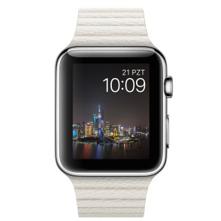 Watch (42 mm) Paslanmaz Çelik Kasa ve Beyaz Deri Loop - 1