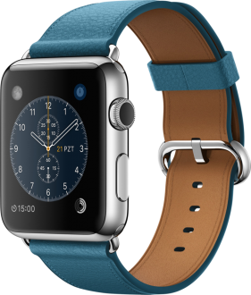 Watch (42 mm) Paslanmaz Çelik Kasa ve Klasik Tokalı Okyanus Mavisi Kayış