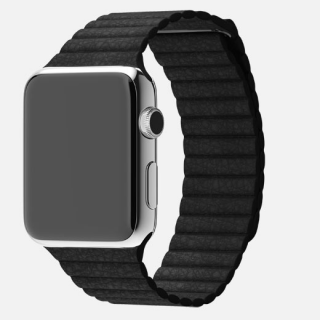 Watch (42 mm) Paslanmaz Çelik Kasa ve Siyah Deri Loop - 1