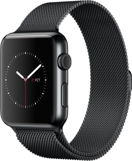 Watch (42 mm) Uzay Siyahı Paslanmaz Çelik Kasa ve Uzay Siyahı Milano Loop