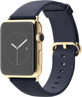 Apple Watch Edition (42 mm) 18 Ayar Sarı Altın Kasa ve Klasik Tokalı Gece Mavisi Kayış