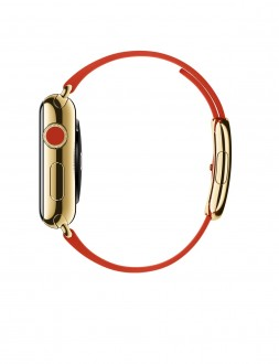 Watch Edition (38 mm) 18 Ayar Sarı Altın Kasa ve Modern Tokalı Parlak Kırmızı Kayış - 2