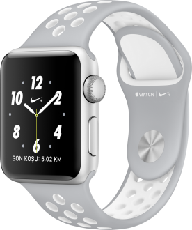 Watch Nike+ Series 2 (38 mm) Gümüş Rengi Alüminyum Kasa ve Mat Gümüş/Beyaz Nike Spor Kordon