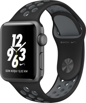 Watch Nike+ Series 2 (38 mm) Uzay Grisi Alüminyum Kasa ve Siyah/Soğuk Gri Nike Spor Kordon