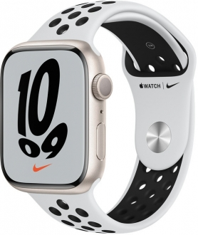 Apple Watch Nike Series 7 41mm Yıldız Işığı Alüminyum Kasa ve Nike Spor Kordon