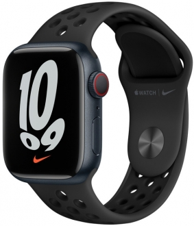 Apple Watch Nike Series 7 Cellular 41mm Gece Yarısı Alüminyum Kasa ve Nike Spor Kordon