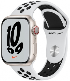 Apple Watch Nike Series 7 Cellular 41mm Yıldız Işığı Alüminyum Kasa ve Nike Spor Kordon