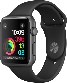 Apple Watch Series 1 (42 mm) Uzay Grisi Alüminyum Kasa ve Siyah Spor Kordon