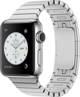 Apple Watch Series 2 (38 mm) Paslanmaz Çelik Kasa ve Baklalı Model Bilezik