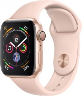Apple Watch Series 4 (40 mm) Altın Rengi Alüminyum Kasa ve Kum Pembesi Spor Kordon