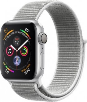 Apple Watch Series 4 (40 mm) Gümüş Rengi Alüminyum Kasa ve Deniz Kabuğu Spor Loop