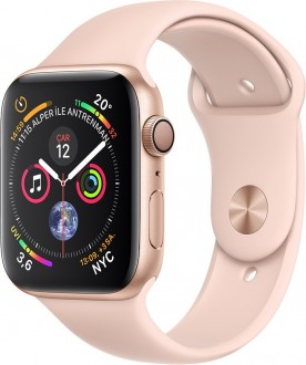 Apple Watch Series 4 (44 mm) Altın Rengi Alüminyum Kasa ve Kum Pembesi Spor Kordon