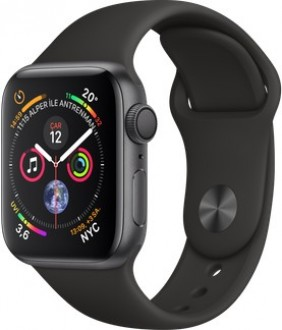 Apple Watch Series 4 (40 mm) Uzay Grisi Alüminyum Kasa ve Siyah Spor Kordon