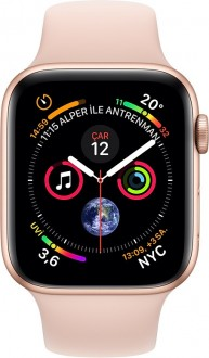 Watch Series 4 (44 mm) Altın Rengi Alüminyum Kasa ve Kum Pembesi Spor Kordon - 1