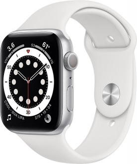Apple Watch Series 6 (44mm) Gümüş Rengi Alüminyum Kasa ve Spor Kordon