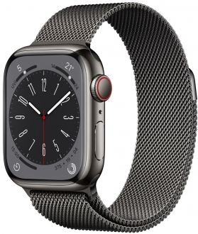 Apple Watch Series 8 Cellular 41mm Paslanmaz Çelik Kasa ve Milano Kordon