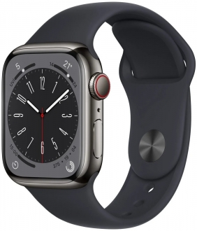 Apple Watch Series 8 Cellular 41mm Paslanmaz Çelik Kasa ve Spor Kordon