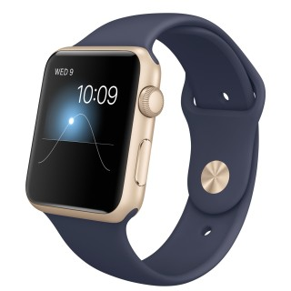 Apple Watch Sport (42 mm) Altın Rengi Alüminyum Kasa ve Gece Mavisi Spor Kordon