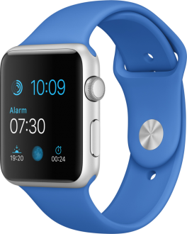 Apple Watch Sport (42 mm) Gümüş Rengi Alüminyum Kasa ve Kraliyet Mavisi Spor Kordon