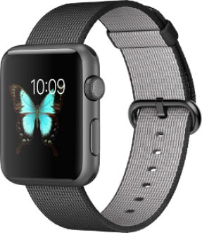 Apple Watch Sport (42 mm) Uzay Grisi Alüminyum Kasa ve Naylon Örme Siyah Kordon