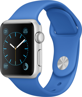 Watch Sport (38 mm) Gümüş Rengi Alüminyum Kasa ve Kraliyet Mavisi Spor Kordon