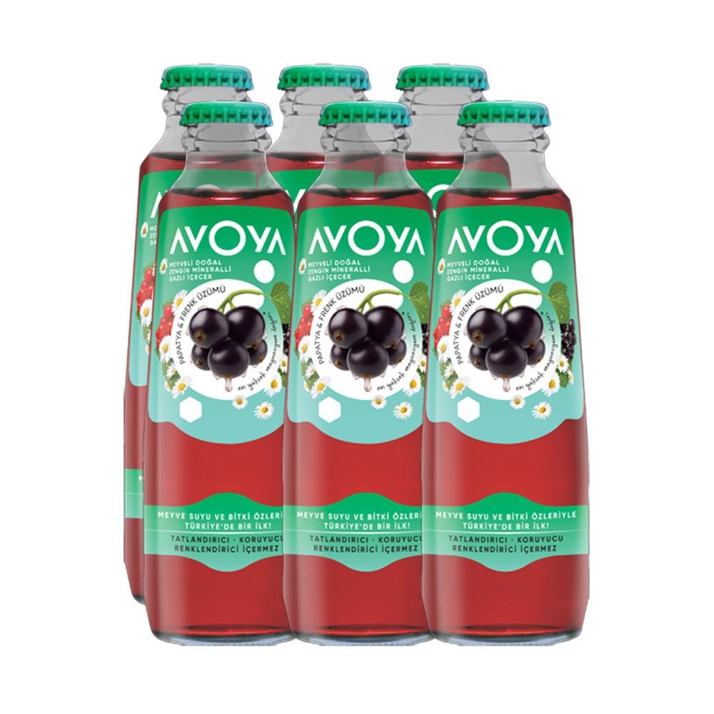 Avoya Papatya & Frenk Üzümü Maden Suyu 6x200 Ml