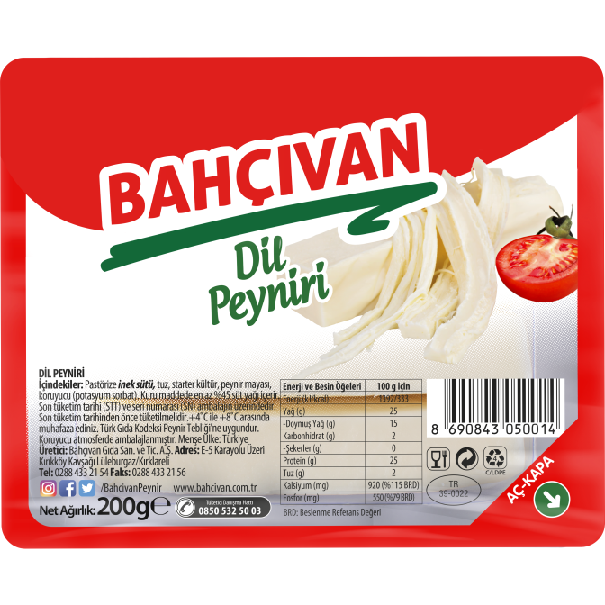 Bahçıvan Dilimli Peynir 200 Gr