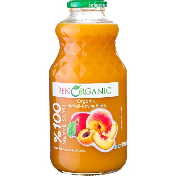 Ben Organic Şeftali Kayısı Elma Suyu 946 Ml