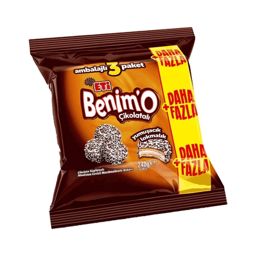 Benimo Bisküvi Çikolata Kaplı Marshmallow 3 x 80 Gr