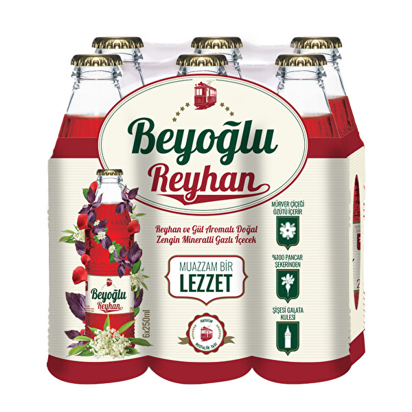 Beyoğlu Reyhan Ve Gül Aroma.gazlı Içecek 6x250 Ml