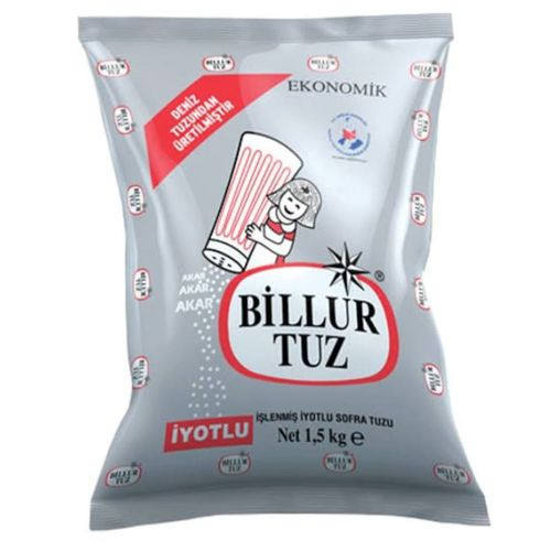 Billur İyotlu Sofra Tuz 1,5 KG