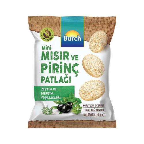 Burch Zeytinli Mısır & Pirinç Patlağı 60 Gr