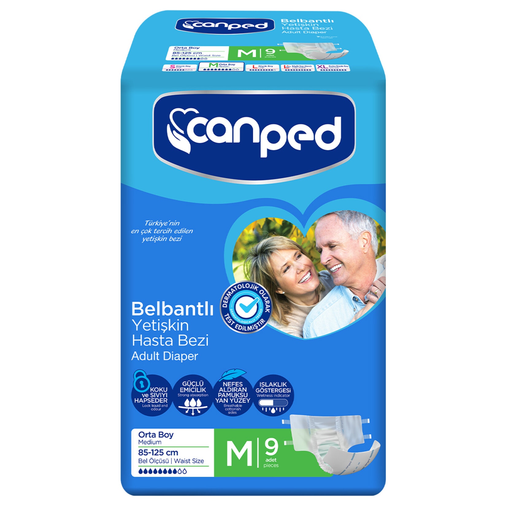 Canped Belbantlı Hasta Bezi Orta Boy 9 Adet