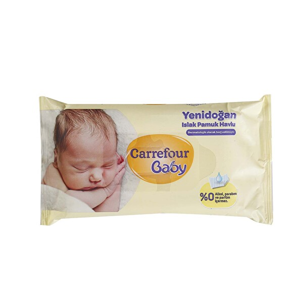 Carrefour Baby Yenidoğan Islak Pamuklu Havlu 40 Adet