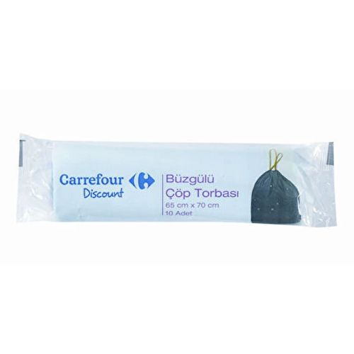 Carrefour Büyük Büzgüllü Çöp Torbası 65x70 Cm 15 Adet