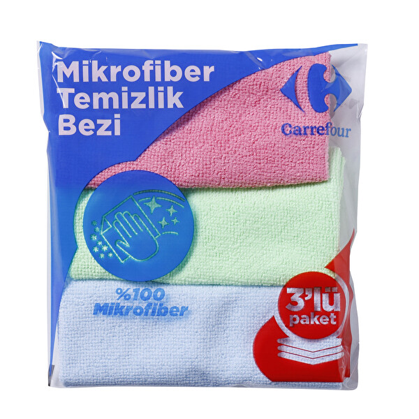Carrefour Mikrofiber Temizlik Bezi 3 Adet 30x30