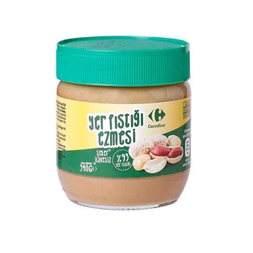 Carrefour Şeker İlavesiz Fıstık Ezmesi 93% 340 Gr