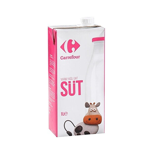 Carrefour Yarım Yağlı Süt 1 Lt
