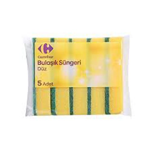 Carrefour Yeşil 5 Adet Düz Bulaşık Süngeri