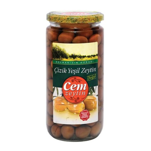 Cem Çizik Yeşil Zeytin 261-290 Ad/kg 400 Gr