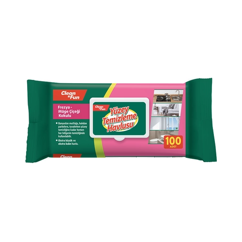 Clean & Fun Yüzey Temizleme Havlusu Mikrofiber 100 Adet