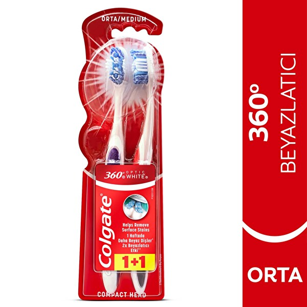 Colgate 360 Optik Beyaz Orta 2 Adet